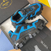 PRADA 26S CLOUDBUST THUNDER SNEAKERS 60MM IN BLUE MESH FABRIC