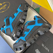 PRADA 26S CLOUDBUST THUNDER SNEAKERS 60MM IN BLUE MESH FABRIC