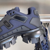 PRADA 26S CLOUDBUST THUNDER SNEAKERS 60MM IN NAVY BLUE MESH FABRIC
