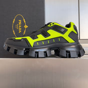 PRADA 26S CLOUDBUST THUNDER SNEAKERS 60MM IN LIME YELLOW MESH FABRIC