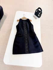 HERMES 25S SLEEVELESS EMBROIDERED SILK DRESS 318