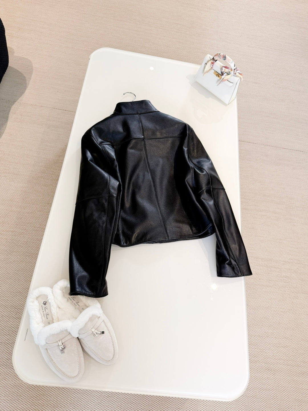 HERMES 25S STAND-COLLAR SHEEPSKIN JACKET 312