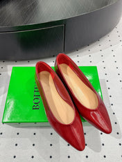 BOTTEGA VENETA 26S BALLET FLATS IN RED CALFSKIN