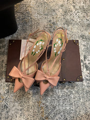 VLTN HIGH HEEL 25S 80 MM IN WARM CLAY PINK CALFSKIN WITH BOW