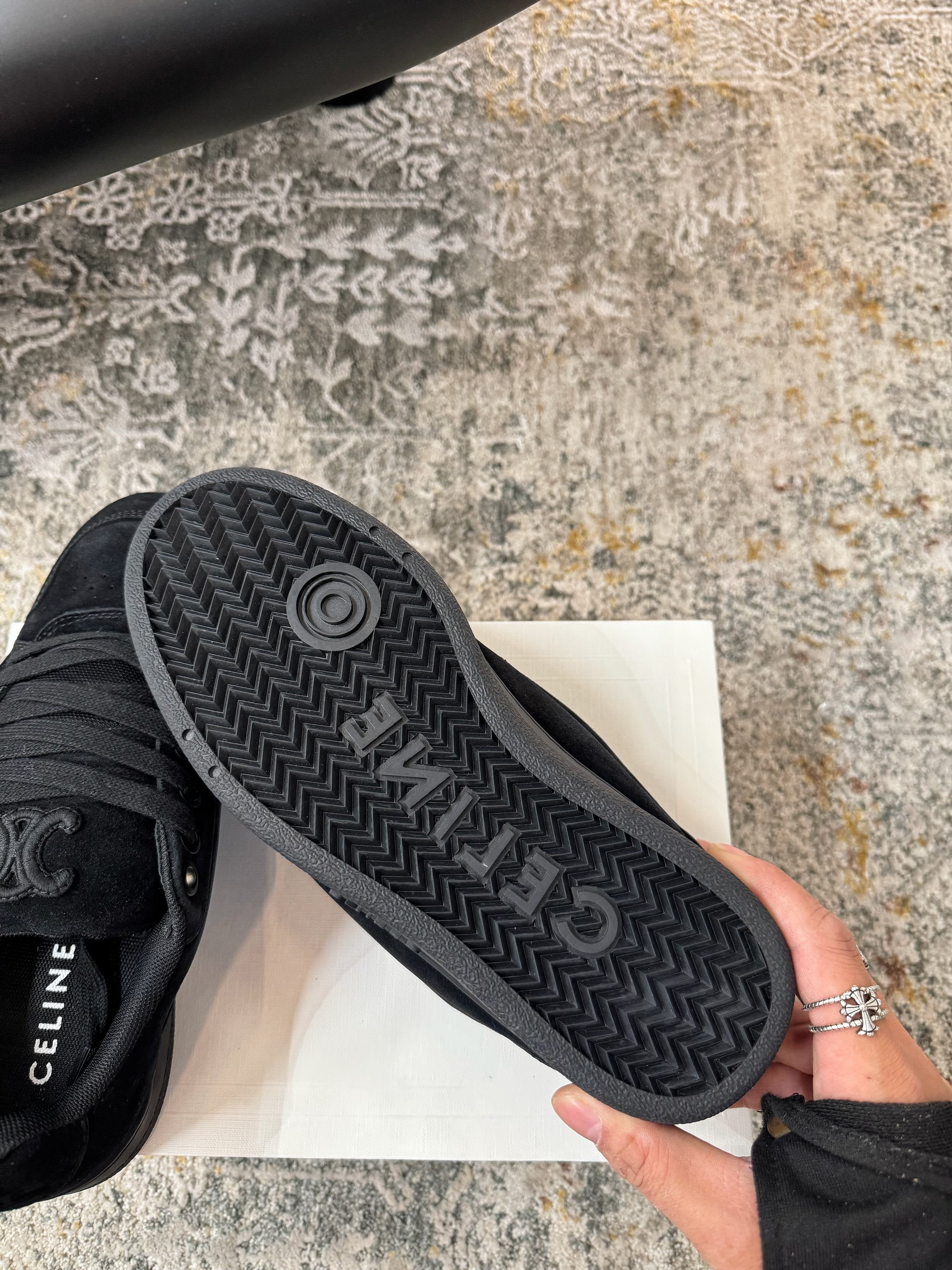 CELINE 26S SNEAKER IN BLACK SUEDE