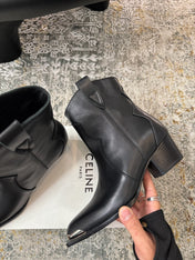 CELINE 26S ANKLE BOOTS 55 MM IN BLACK CALFSKIN