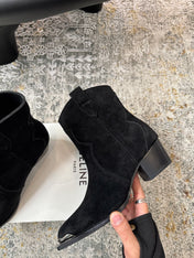 CELINE 26S ANKLE BOOTS 55 MM IN BLACK SUEDE