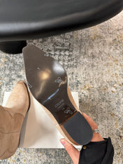 CELINE 26S ANKLE BOOTS 55 MM IN BEIGE SUEDE