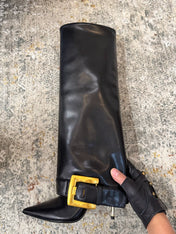 BALMAIN 26S BOOT 85 MM IN BLACK CALFSKIN
