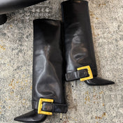BALMAIN 26S BOOT 85 MM IN BLACK CALFSKIN