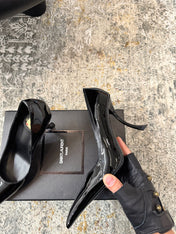 YSL 26S HEELED SHOES 110 MM IN BLACK GLOSSY CALFSKIN