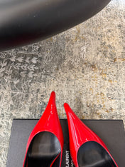 YSL 26S HEELED SHOES 110 MM IN RED GLOSSY CALFSKIN