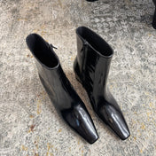 YSL 26S ANKLE BOOTS 70 MM IN BLACK SHINY CALFSKIN
