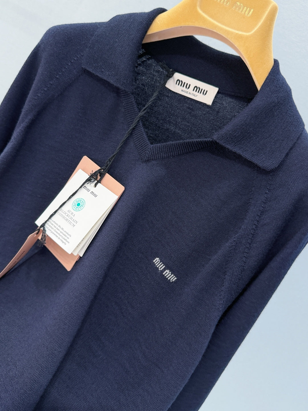 MIUMIU 26S LONG SLEEVE POLO SHIRT 907