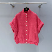 CHANEL 26S SHORT-SLEEVE STAND COLLAR JACKET 889