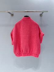 CHANEL 26S SHORT-SLEEVE STAND COLLAR JACKET 889