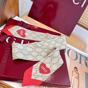 GUCCI 25S RIBBON SCARF 100 IN SILK 591437