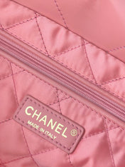 CHANEL 26S 22 BAG 42 IN LIGHT PINK QUILTED SHINY CALFSKIN