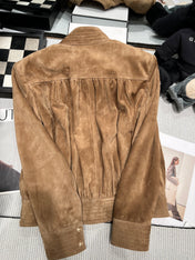 CELINE 26S SUEDE ZIP-UP JACKET 560