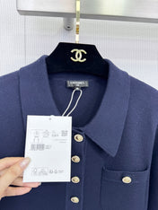CHANEL 25S LONG-SLEEVE KNIT POLO SHIRT 589