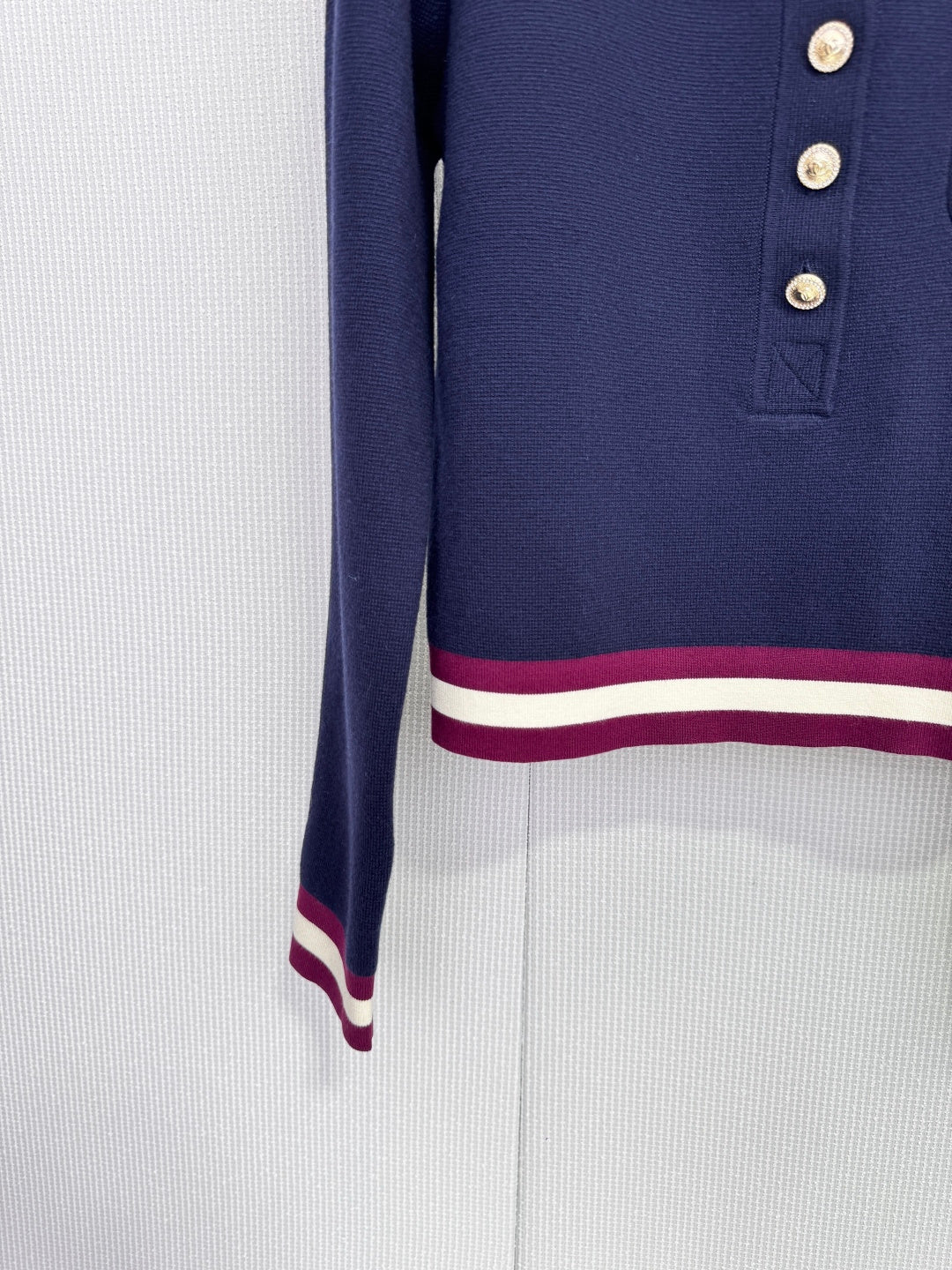 CHANEL 25S LONG-SLEEVE KNIT POLO SHIRT 589