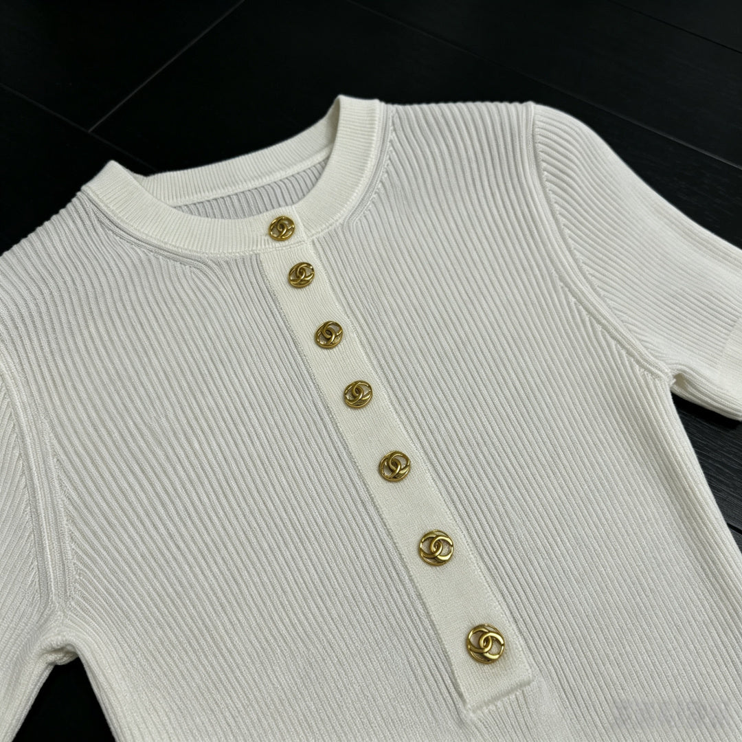 CHANEL 26S SHORT SLEEVE KNIT TOP 1597