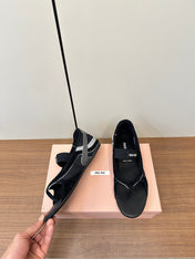 THONG SANDALS IN BLACK SUEDE MIX TECH FABRIC