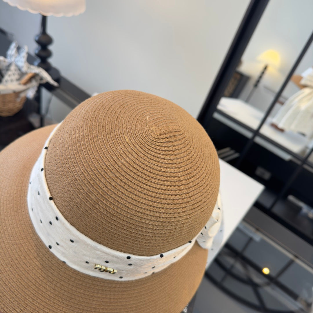 MIUMIU WIDE-BRIM BUCKET HAT WITH BOW STYLE 44
