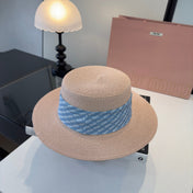 MIUMIU FLAT-BRIM STRAW HAT STYLE 42