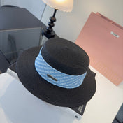 MIUMIU FLAT-BRIM STRAW HAT STYLE 40