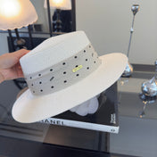 MIUMIU FLAT-BRIM STRAW HAT STYLE 13