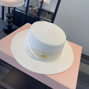 MIUMIU FLAT-BRIM STRAW HAT STYLE 10