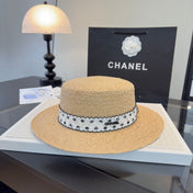 CHANEL 26S FLAT-BRIM STRAW HAT 338047