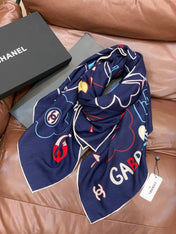CHANEL 25S SCARF 135 CM IN CASHMERE SILK 943656
