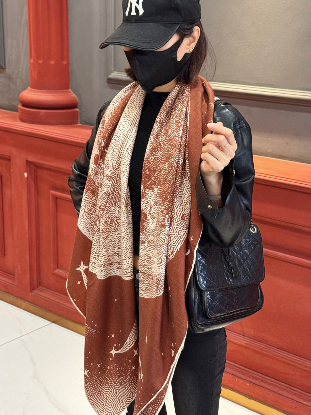 HERMES 25S SCARF 140 IN SILK CASHMERE 987420