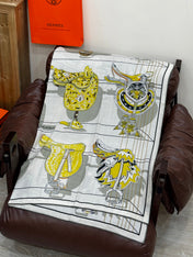 HERMES 25S SCARF 140 IN SILK CASHMERE 989483