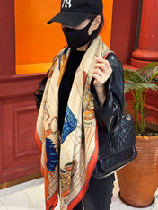 HERMES 25S SCARF 140 IN SILK CASHMERE 989485