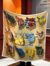 HERMES 25S SCARF 140 IN SILK CASHMERE 989487