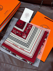 HERMES 25S SCARF 140 IN SILK CASHMERE 991679