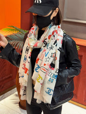 CHANEL 25S SCARF 200 IN LINEN 991722