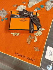 HERMES 26S SCARF 140 IN CASHMERE AND SILK 303341