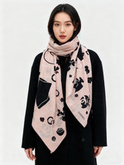 CHANEL 26S SCARF 140 IN CASHMERE AND SILK 303153