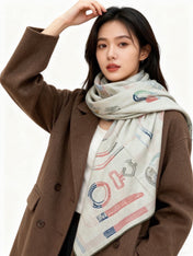 HERMES 26S SCARF 140 IN CASHMERE AND SILK 303156