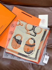HERMES 26S SCARF 140 IN CASHMERE AND SILK 303159
