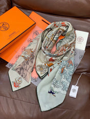 HERMES 26S SCARF 135 IN CASHMERE AND SILK 304247