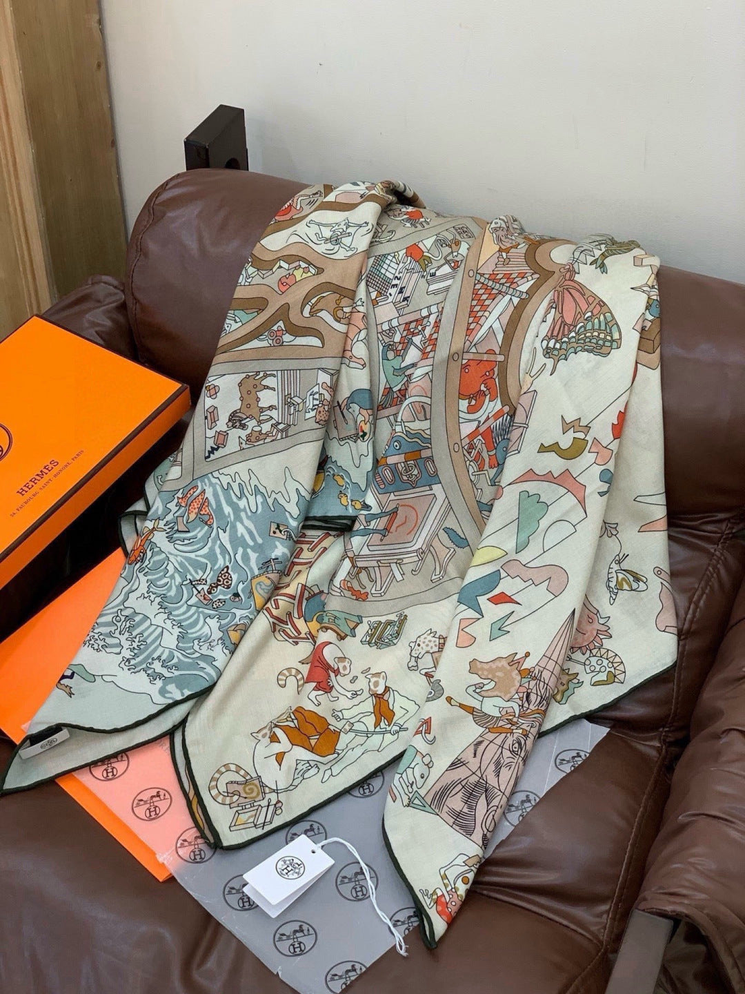 HERMES 26S SCARF 135 IN CASHMERE AND SILK 304247