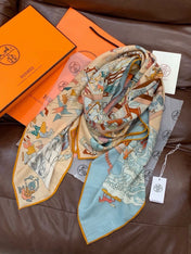 HERMES 26S SCARF 135 IN CASHMERE AND SILK 304250