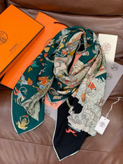 HERMES 26S SCARF 135 IN CASHMERE AND SILK 304251
