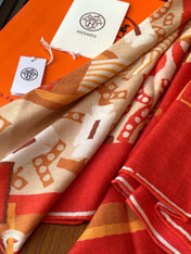 HERMES 26S SCARF 140 IN CASHMERE AND SILK 304706