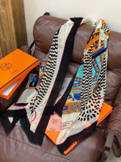 HERMES 26S LONG SCARF 200 IN CASHMERE AND SILK 306084
